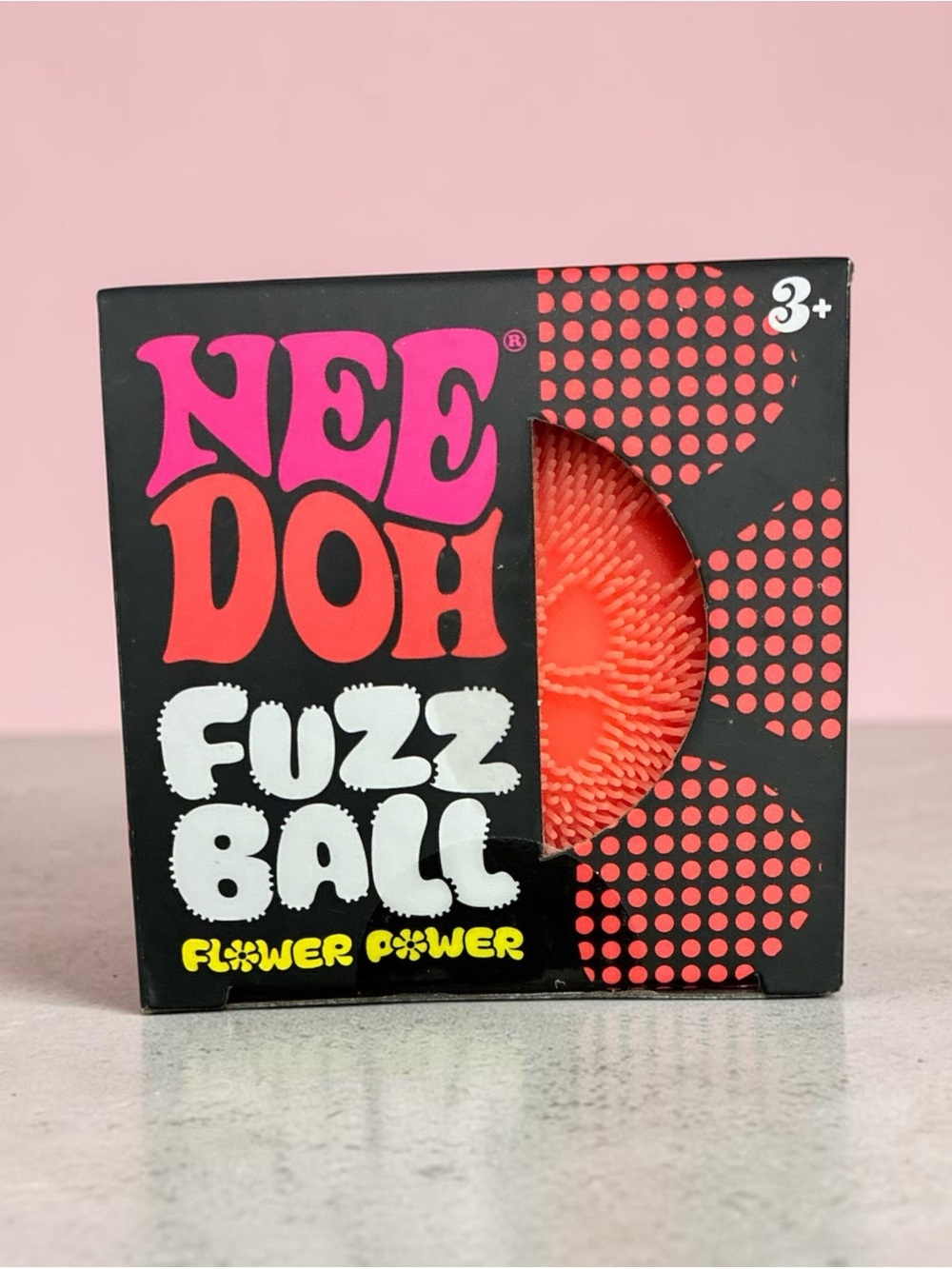 NeeDoh Fuzz Ball Flower Power orange Sensory Stress Ball